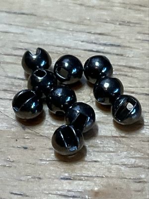 Black Nickel Slotted Tungsten Beads.5/32nd. Package Of 10. Fly Tying