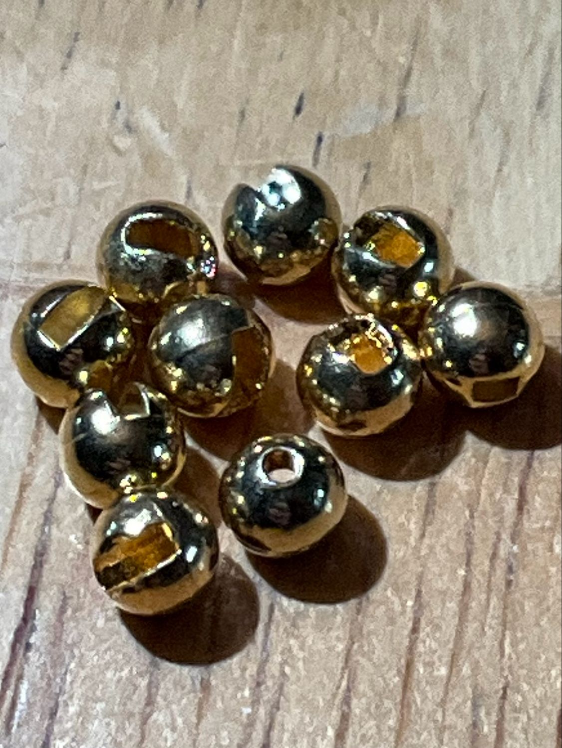 Gold Slotted Tungsten Beads. 5/32nd. Package Of 10. Fly Tying