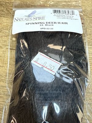 Nature’s Spirit Spinning Deer Hair 2x3 Black.