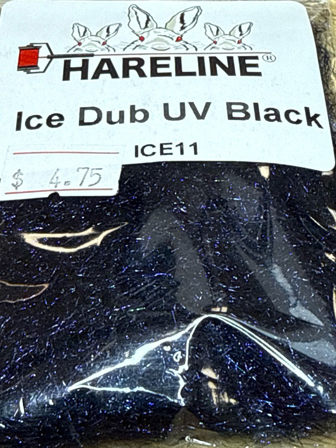 Hareline Ice Dubbing. U.V. Black