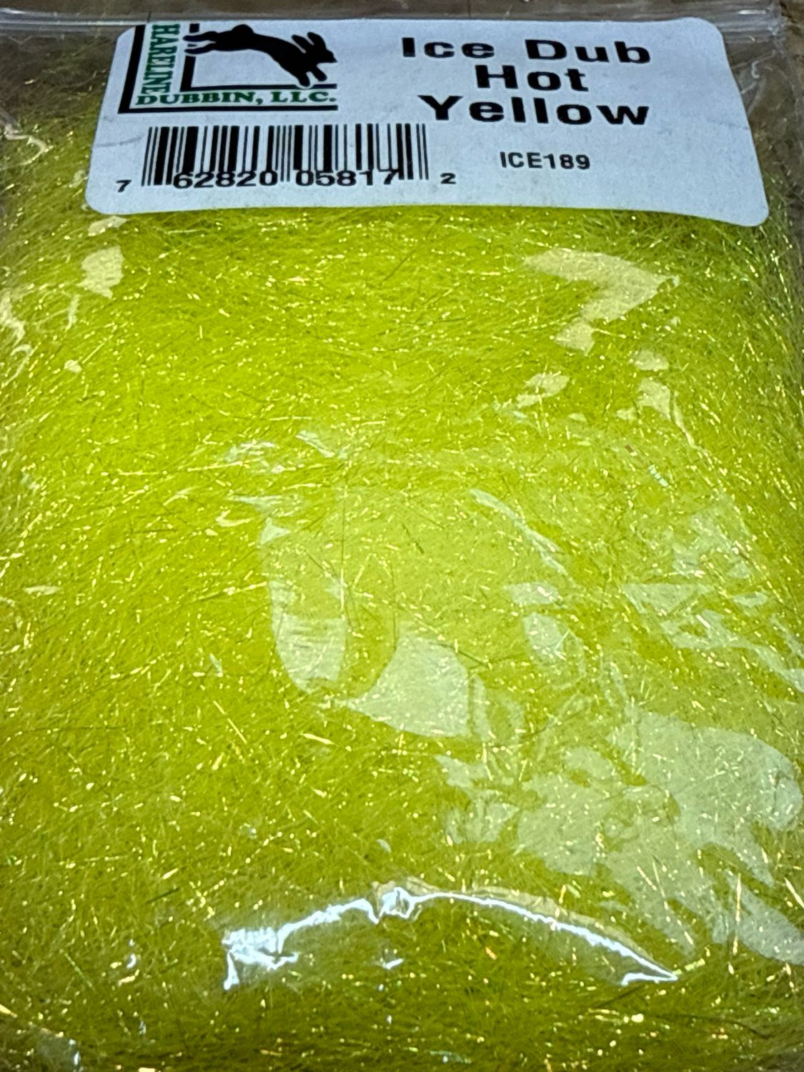 Hareline Ice Dubbing. Hot Yellow