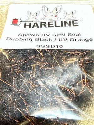 Hareline Spawn Simi Seal Dubbing Black / U.V. Orange