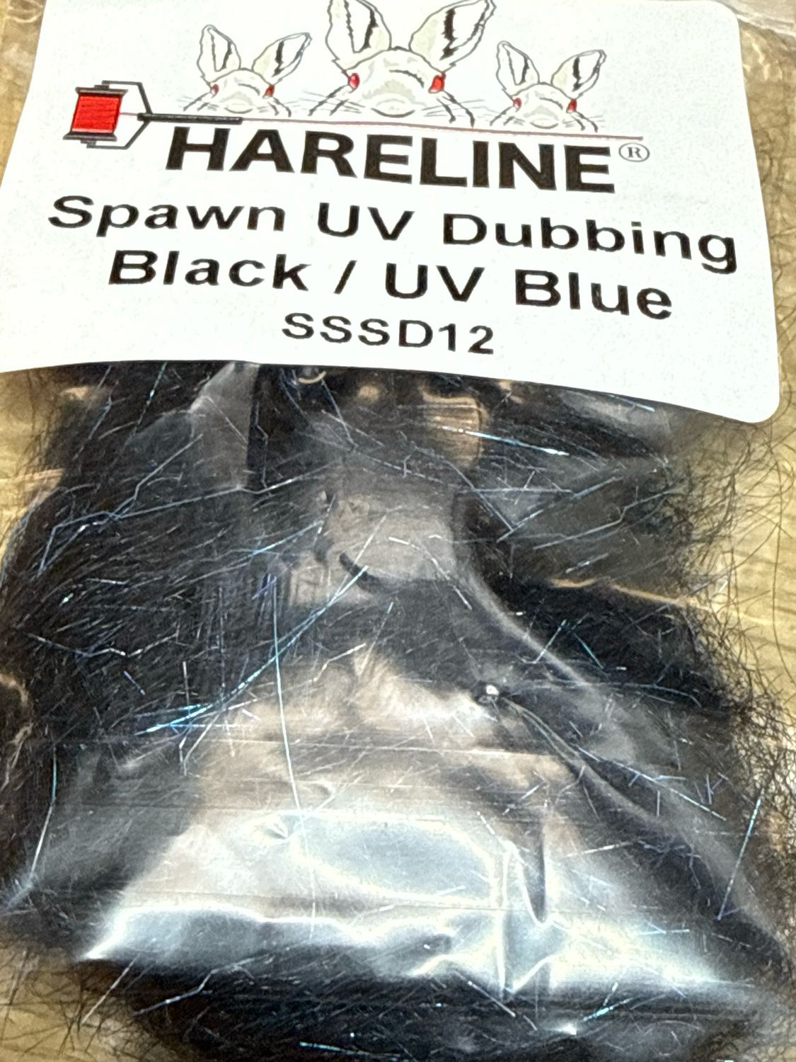 Hareline Spawn Simi Seal Dubbing Black / U.V. Blue
