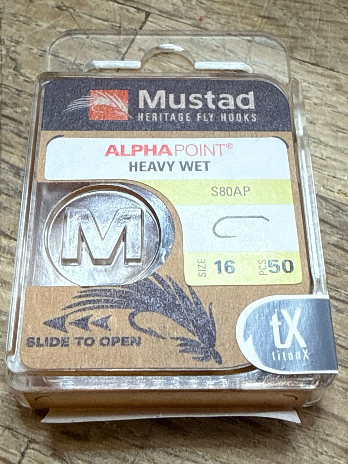 Mustad Alpha Point Heavy Wet / S80AP Size 16 / 50 Hooks Per Package.