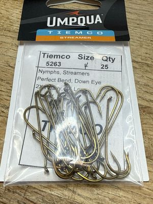 Tiemco 5263 Size 4 Streamer Fly Tying Hooks. Pack Of 25.