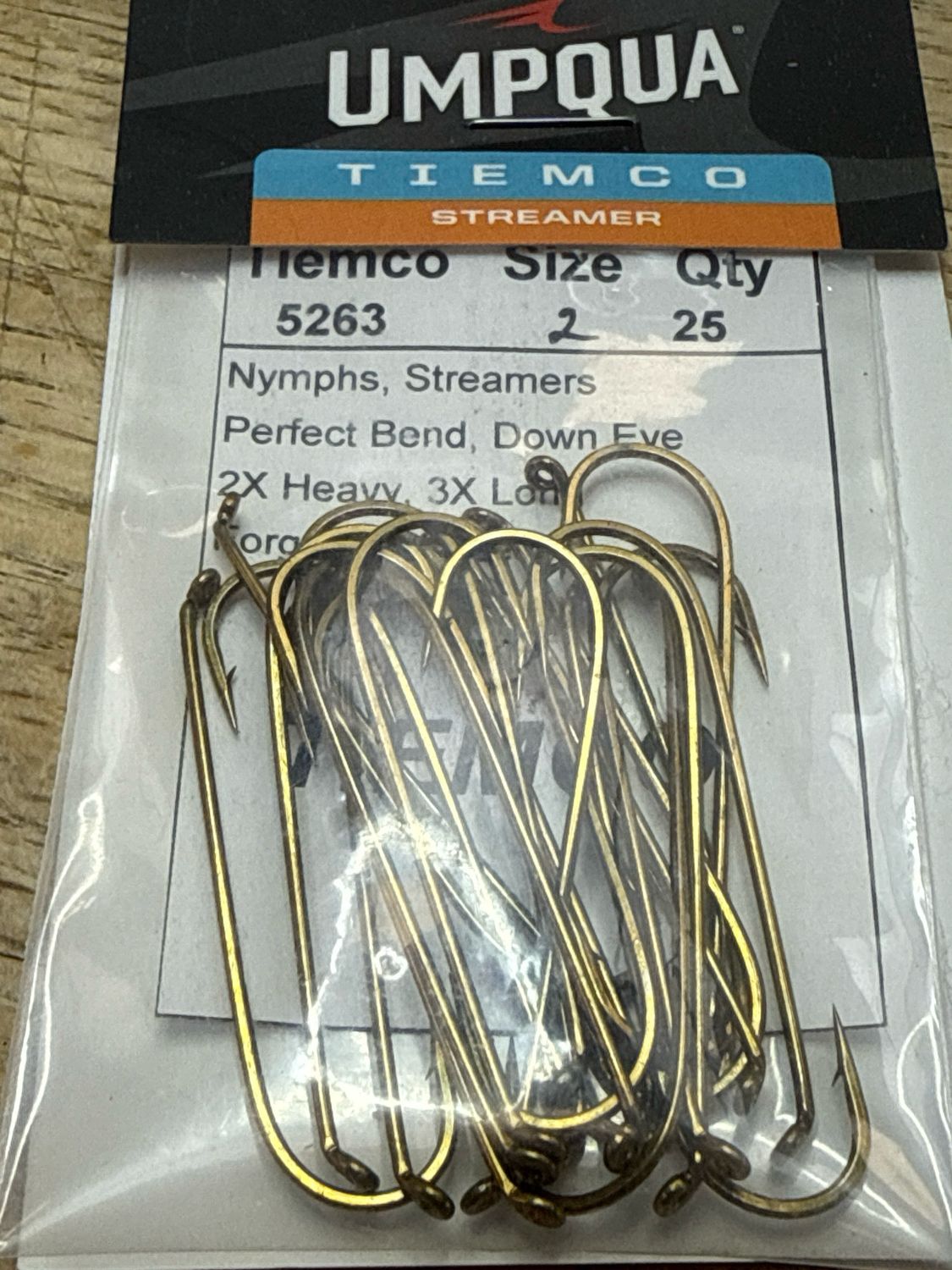 Tiemco 5263 Size 2 Streamer Fly Tying Hooks. Pack Of 25.