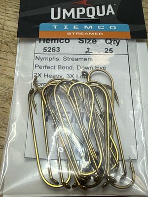 Tiemco 5263 Size 2 Streamer Fly Tying Hooks. Pack Of 25.