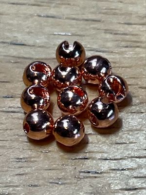 Copper Slotted Tungsten Beads. 5/32nd. Package Of 10. Fly Tying