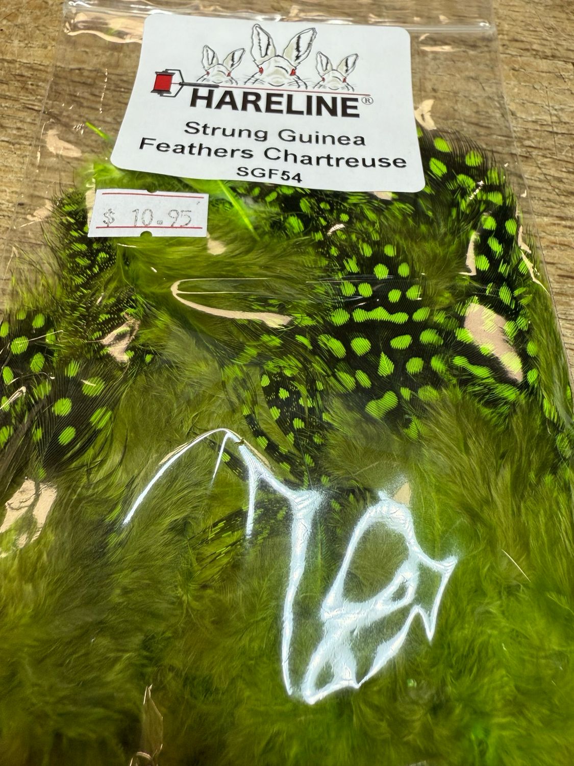 Hareline Strung Guinea Feathers Chartreuse