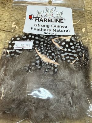 Hareline Strung Guinea Feathers Natural