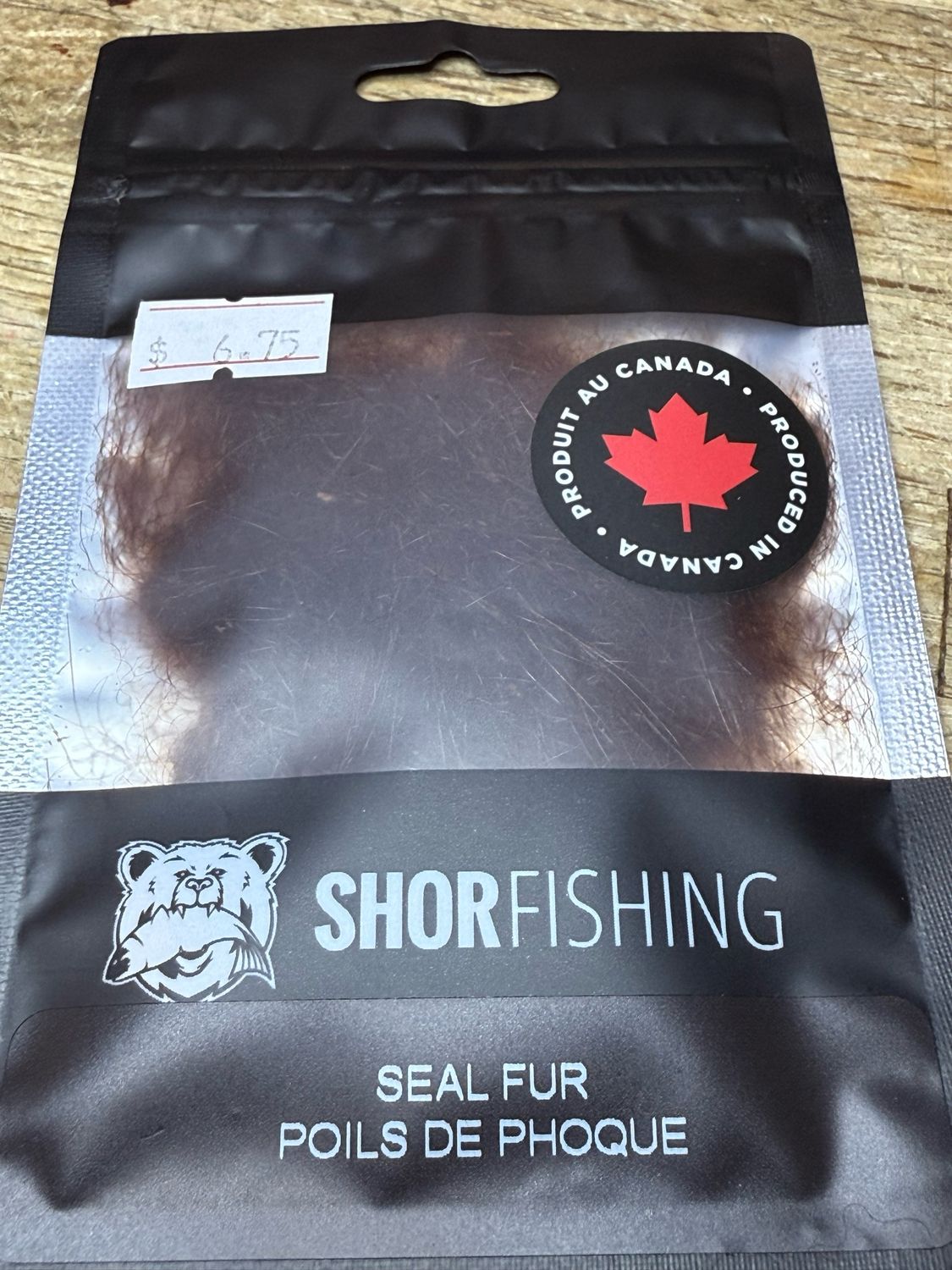 Seal Fur Dubbing Medium Brown 1.0g Package