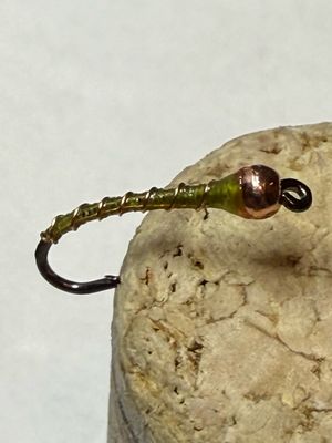Light Olive n Copper Chironomids Fly Fishing Flies. Set Of Three. Stillwaters