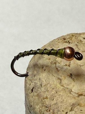 Light Olive / Black Rib Chironomids Fly Fishing Flies. Set Of Three. Stillwaters