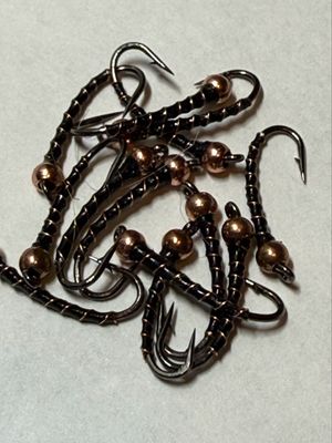 Black n Copper Chironomids Fly Fishing Flies. Set Of Three. Stillwaters