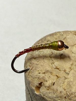 Red Butt Olive n Copper Chironomids Fly Fishing Flies. Set Of Three. Stillwaters