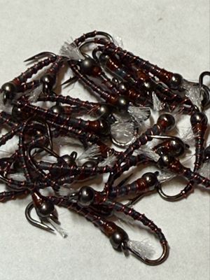 Black n Blue Dun / Red Rib Chironomid Fly Fishing Flies. Set Of Three. Stillwaters