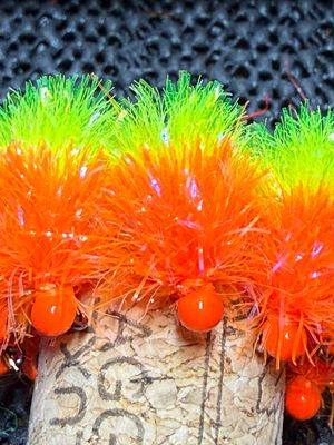 Tequila Blob Fly Fishing Flies Set Of Three Fl. Orange Bead.