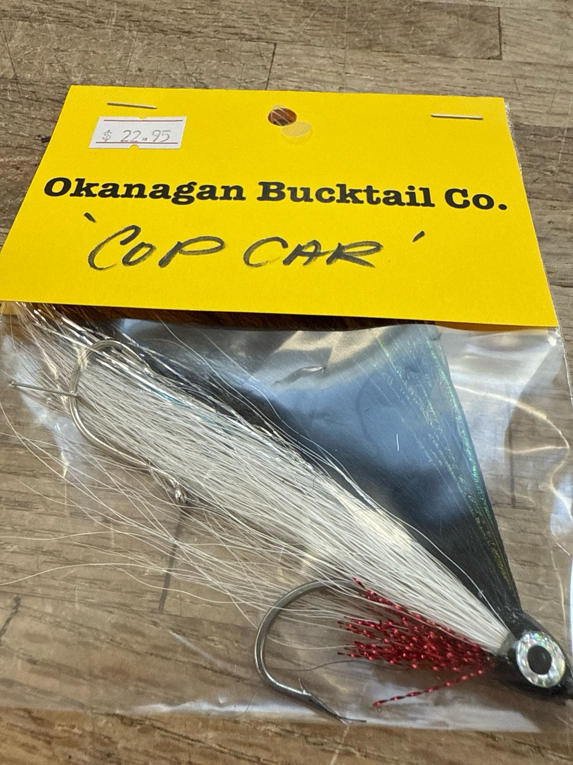 Okanagan Bucktail Company Cop Car.