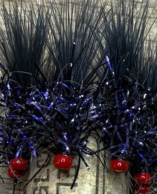 Vampire Leech Fly Fishing Flies. Pack Of Three. Blood Red Bead