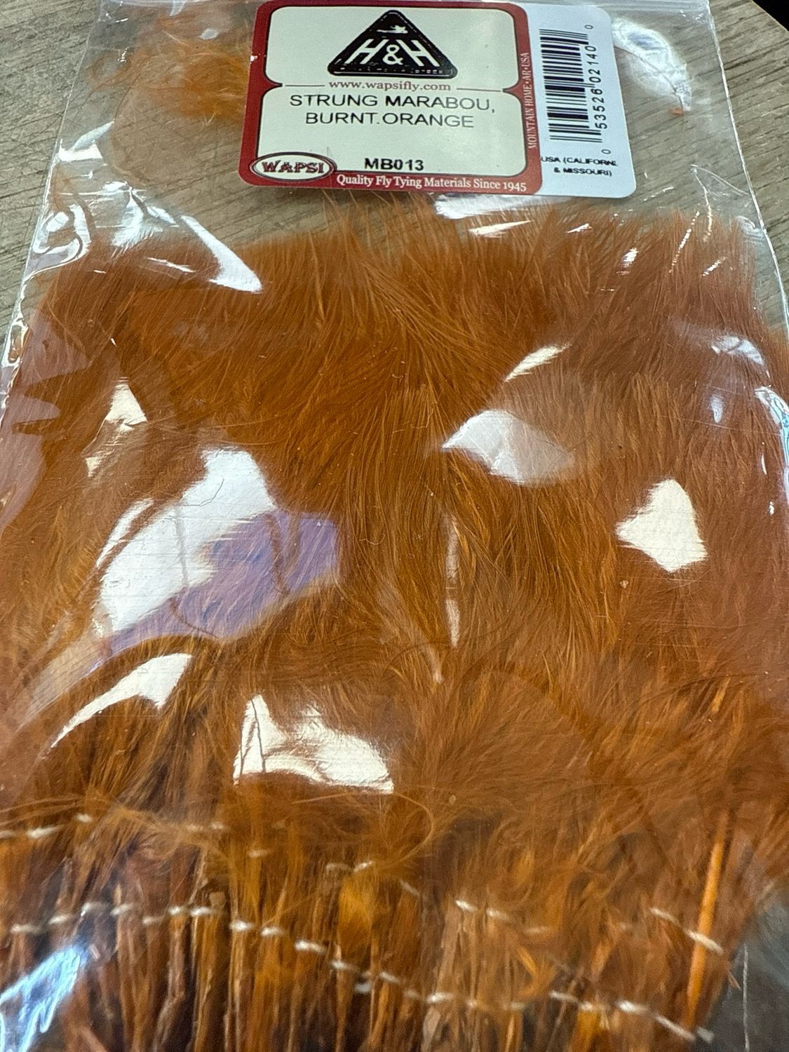 Wapsi Strung Burnt Orange Marabou 1/4 Ounce Package