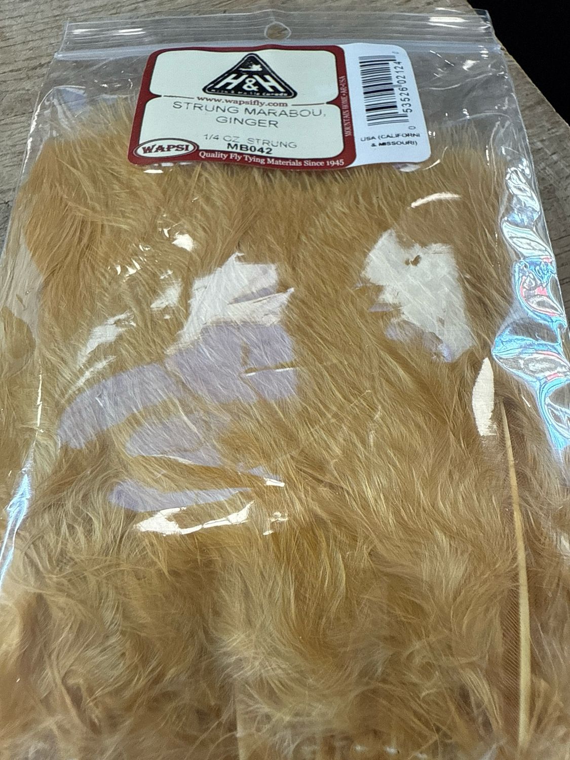 Wapsi Strung Ginger Marabou 1/4 Ounce Package