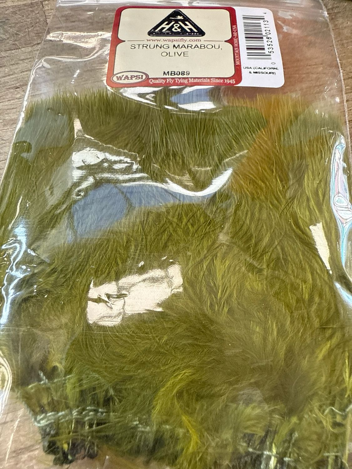 Wapsi Strung Olive Marabou 1/4 Ounce Package