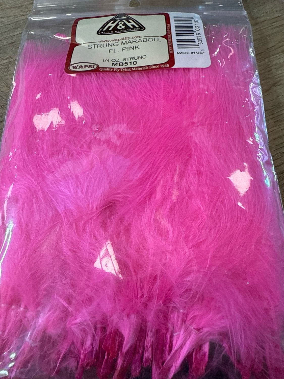 Wapsi Strung Fl. Pink Marabou 1/4 Ounce Package