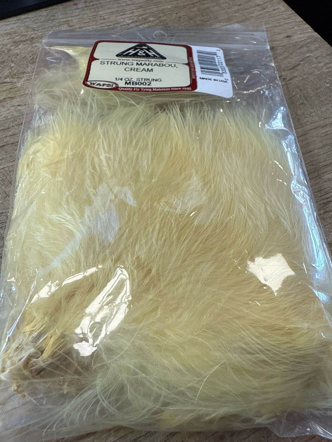 Wapsi Strung Cream Marabou 1/4 Ounce Package