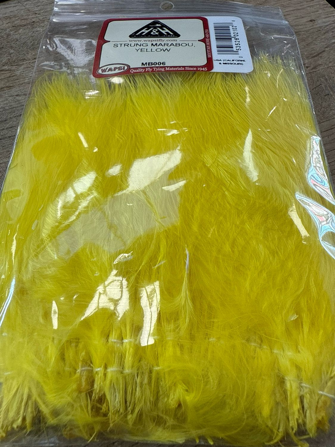 Wapsi Strung Yellow Marabou 1/4 Ounce Package