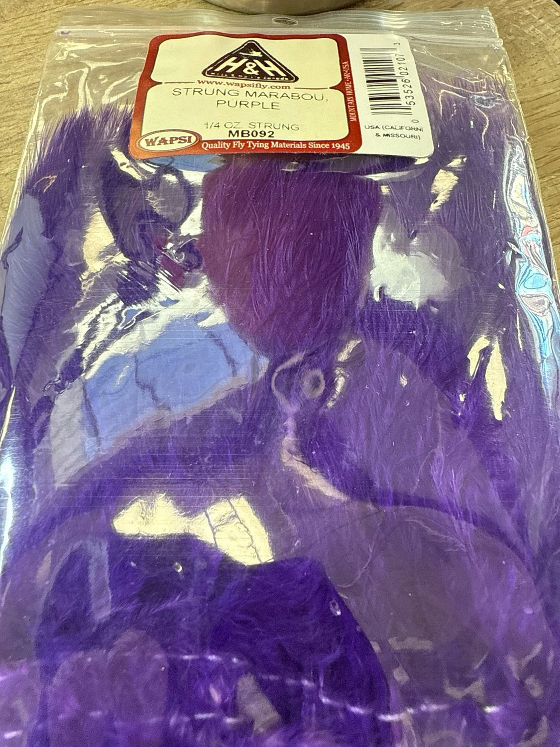 Wapsi Strung Purple Marabou 1/4 Ounce Package