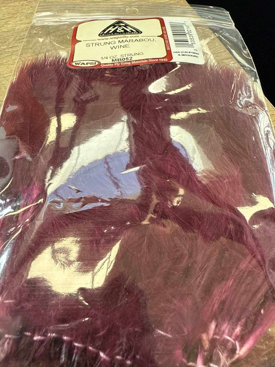 Wapsi Strung Wine Marabou 1/4 Ounce Package