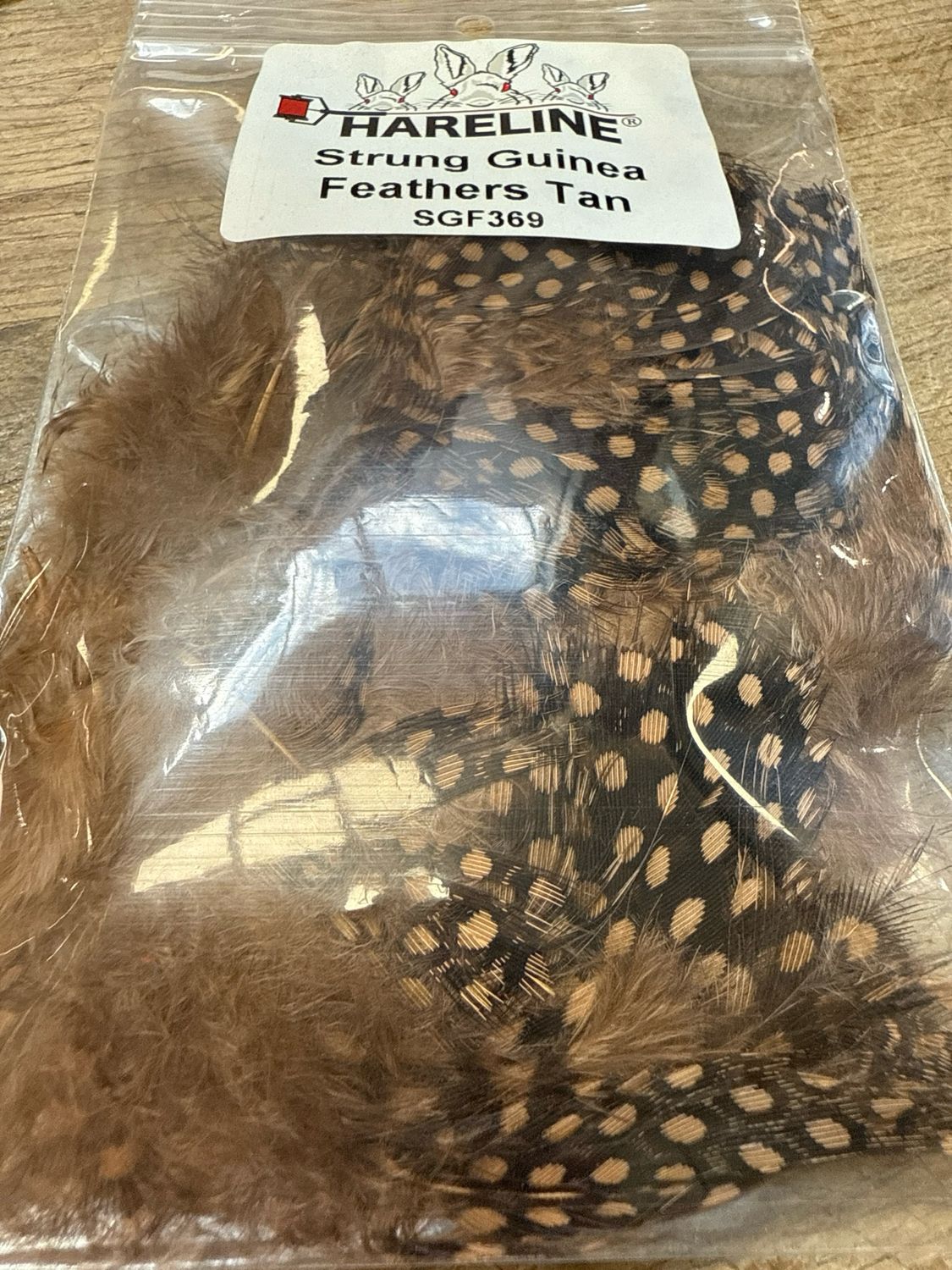 Hareline Strung Guinea Tan