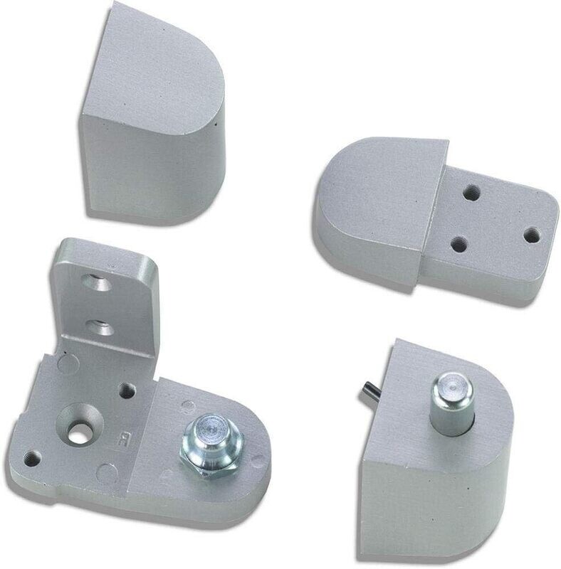 Pittco / PPG Style Pivot Hinge Set showing pivot shapes and mounting hole pattern