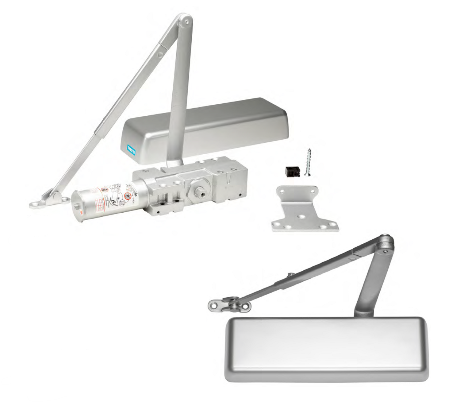 Pacific Doorware Commercial Door Closer, Regular & Parallel arm Mount, Color: Aluminum