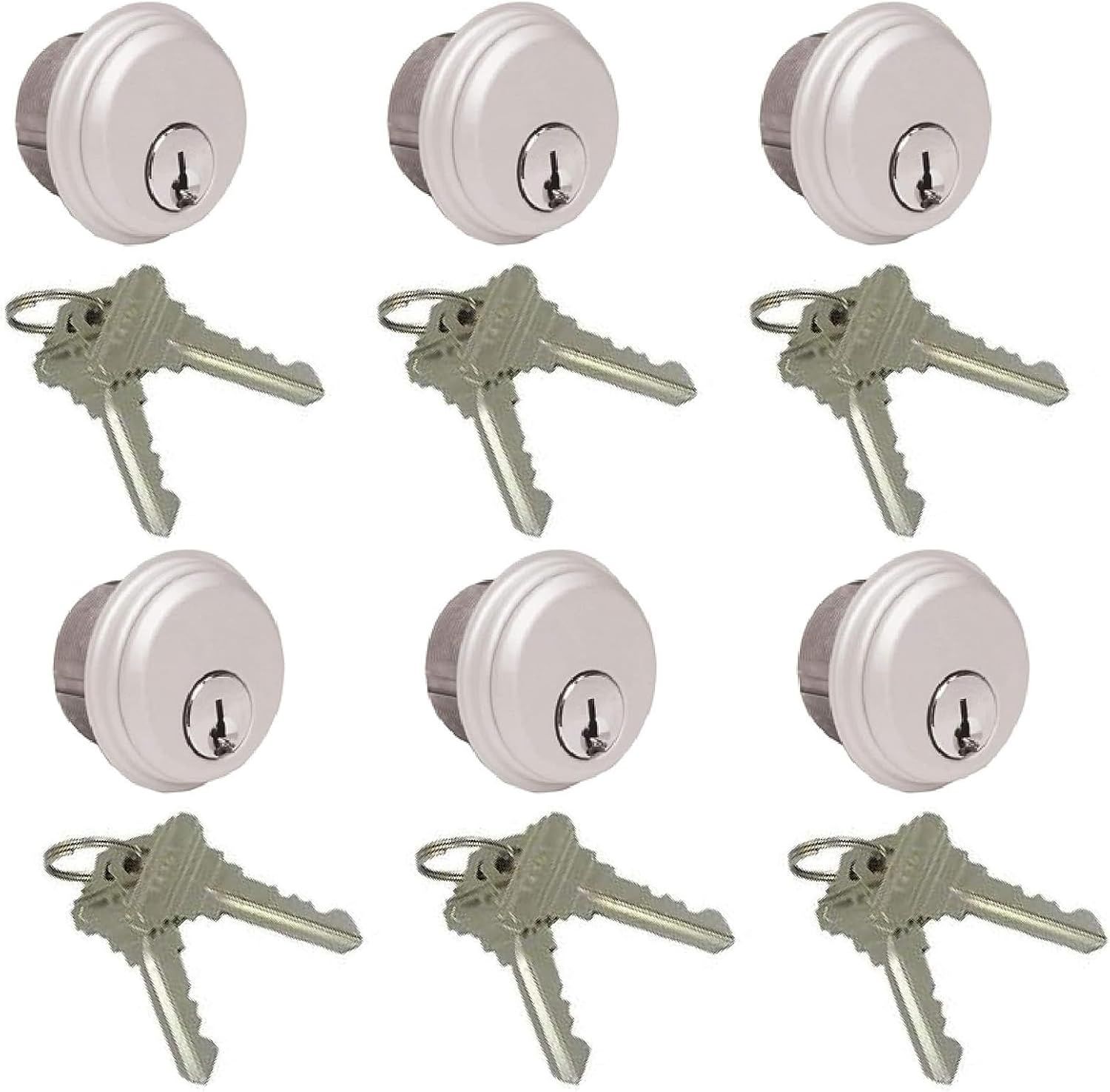 Storefront Mortise Lock Cylinders, Keyed Alike Multi-Packs (3, 4, 6, 8 or 10 Pack), Adams Rite Style Cam