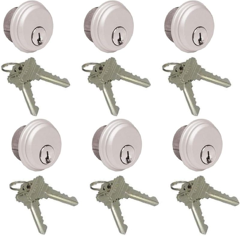 Storefront Mortise Lock Cylinders, Keyed Alike Multi-Packs (3, 4, 6, 8 or 10 Pack), Adams Rite Style Cam
