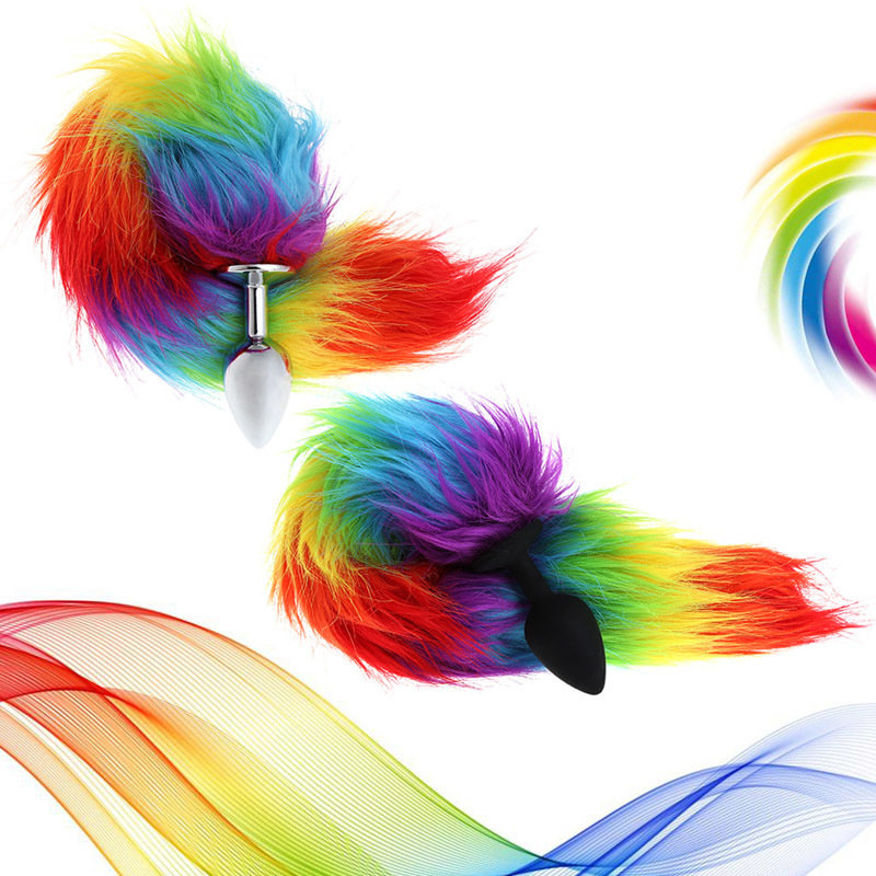 Rainbow / Gay Pride Fox Tail (2 Colors)
