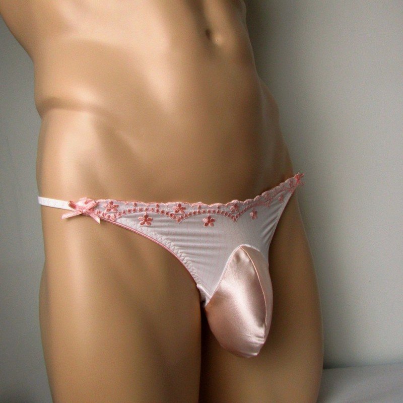 White &amp; Pink Sissy Thong
