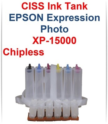 CISS Chipless Ink Tank for Epson Expression Photo HD XP-15000 printer