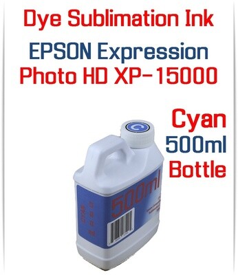 Cyan Dye Sublimation Ink 500ml for Epson Expression Photo HD XP-15000 printer