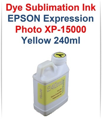 Yellow Dye Sublimation Ink 240ml for Epson Expression Photo HD XP-15000 printer