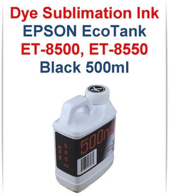 Black Dye Sublimation Ink 500ml bottle for EPSON EcoTank ET-8500 ET-8550 printers