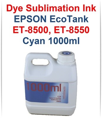 Cyan Dye Sublimation Ink 1000ml bottle for EPSON EcoTank ET-8500 ET-8550 printers