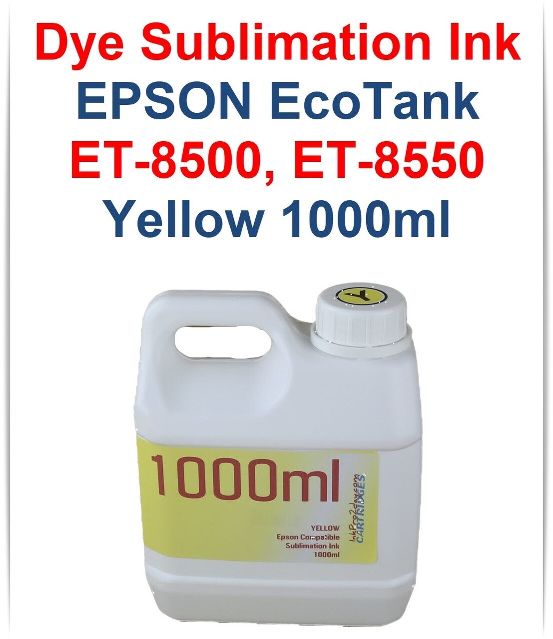 Yellow Dye Sublimation Ink 1000ml bottle for EPSON EcoTank ET-8500 ET-8550 printers