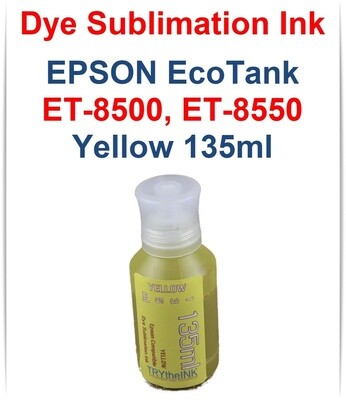 Yellow Dye Sublimation Ink 135ml bottle for EPSON EcoTank ET-8500 ET-8550 printers
