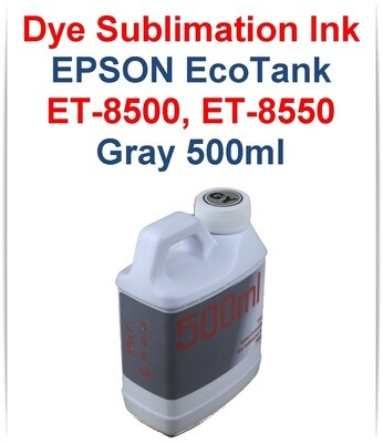 Gray Dye Sublimation Ink 500ml bottle for EPSON EcoTank ET-8500 ET-8550 printers