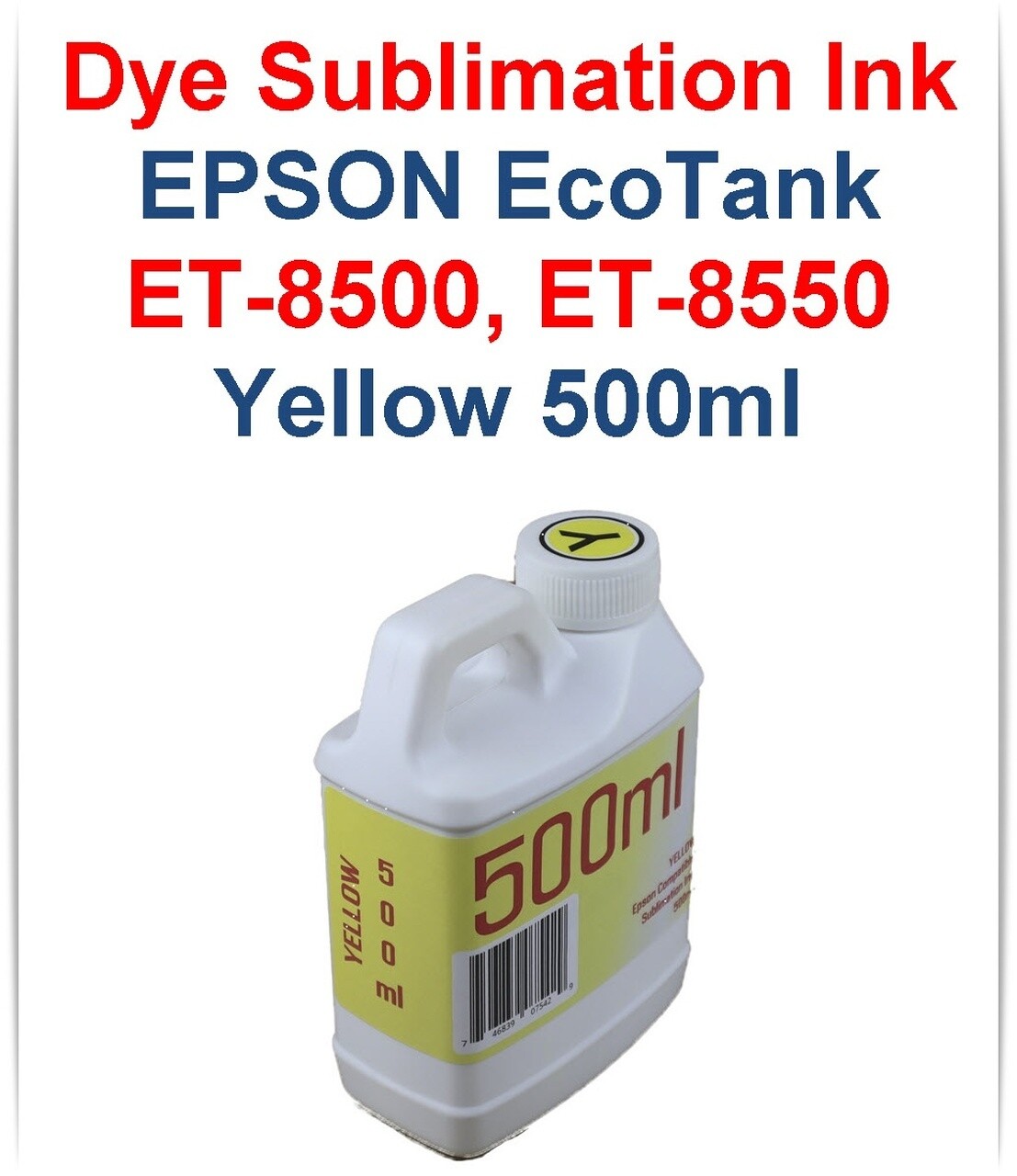 Yellow Dye Sublimation Ink 500ml bottle for EPSON EcoTank ET-8500 ET-8550 printers