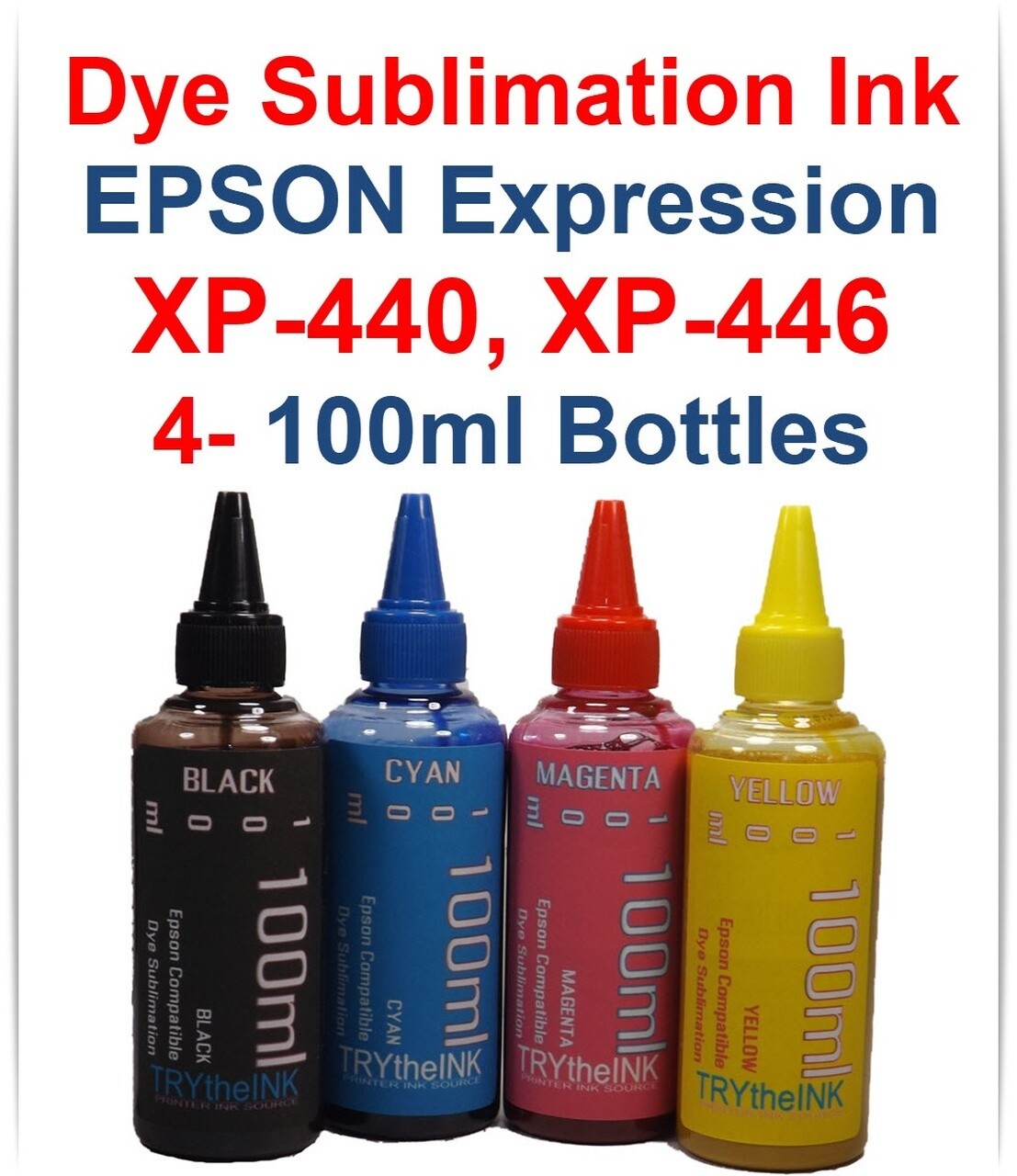 4- 100ml Dye Sublimation ink for Epson Expression Home XP-440 XP-446 printers