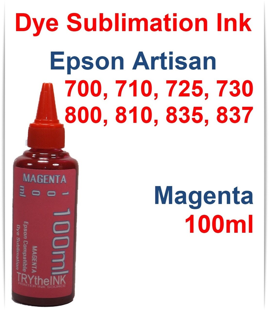 Magenta Dye Sublimation Ink 100ml for Epson Artisan 700 710 725 730 800 810 835 837