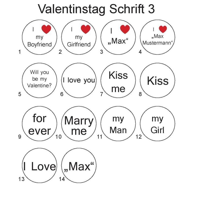 Valentinstag Plugs Schrift 3